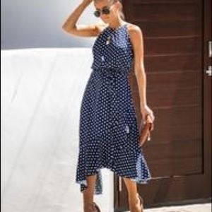 Vici asymmetrical polka dot dress